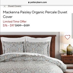 King Pottery Barn Mackenna Paisley Duvet Cover and 2 King Shams